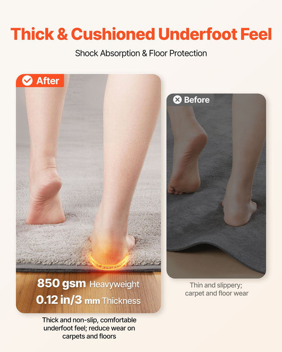 Rug Pad 2.74 x 3.66 m, Non-slip Carpet Area Pad, Rug Mat Padding with Dual Surface Felt Cushion & Rubber Gripper, Hardwood Floor Protection for All Floors, Finishes, Keeps Carpets in Place