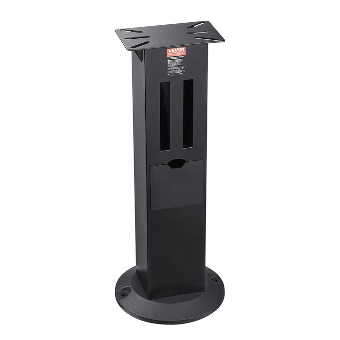 Bench Grinder Stand, Heavy-Duty Grinder and Vise Floor Pedestal with 28 x 17 cm Mounting Plate, Grinding Wheel Storage Compartments & Cast Iron Base, Compatible with Most Bench Grinders
