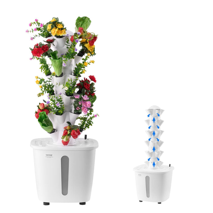 VEVOR Hydroponic Growing System, 30 Pods Vertical 6 Tiers Hydroponic Tower, Home Hydronic Garden with Water Pump & Timer, Water Circulation Plants Germination Kit for Indoor Herbs Fruits & Vegetables