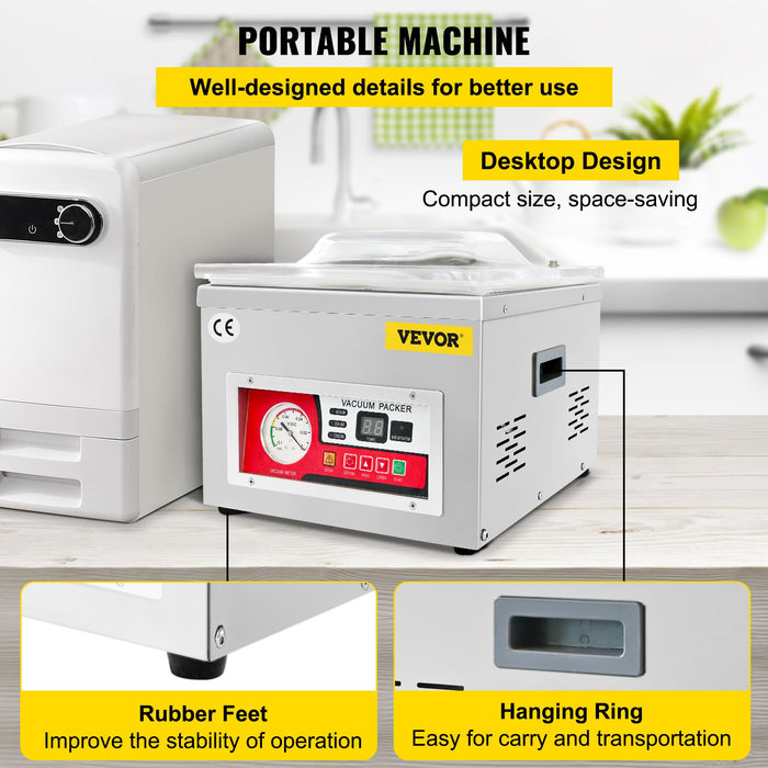 VEVOR Chamber Vacuum Sealer Vacuum Packaging Machine 6.5 cbm/h Pump Rate 220V