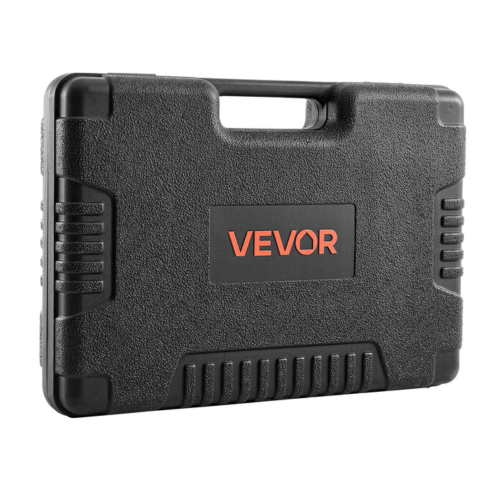 VEVOR Socket Set, 69 Pieces, 9.5 & 6.4 mm Drive Socket and Ratchet Set, SAE and Metric, Deep and Standard, Mechanic Tool Kit with Accessories and Storage Case, CR-V Alloy Steel, for Auto Repair