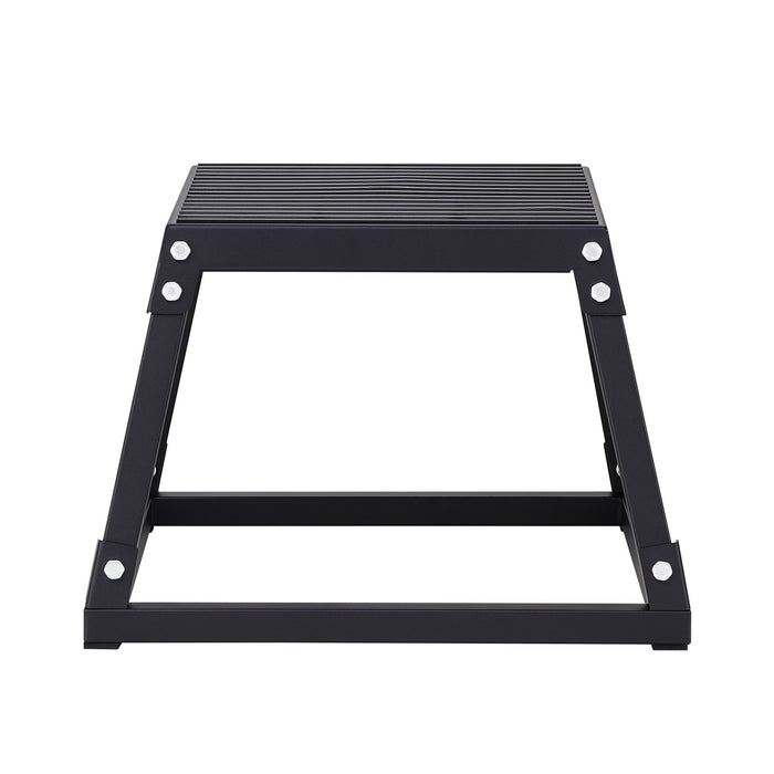 VEVOR Plyometric Jump Box, 12 Inch Plyo Box, Steel Plyometric Platform and Jumping Agility Box, Anti-Slip Fitness Exercise Step Up Box for Home Gym Training, Conditioning Strength Training, Black