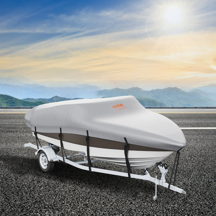 VEVOR Boat Cover 600D Waterproof 16-18.5 ft Boat Cover V-Hull Tri-Hull Runabout