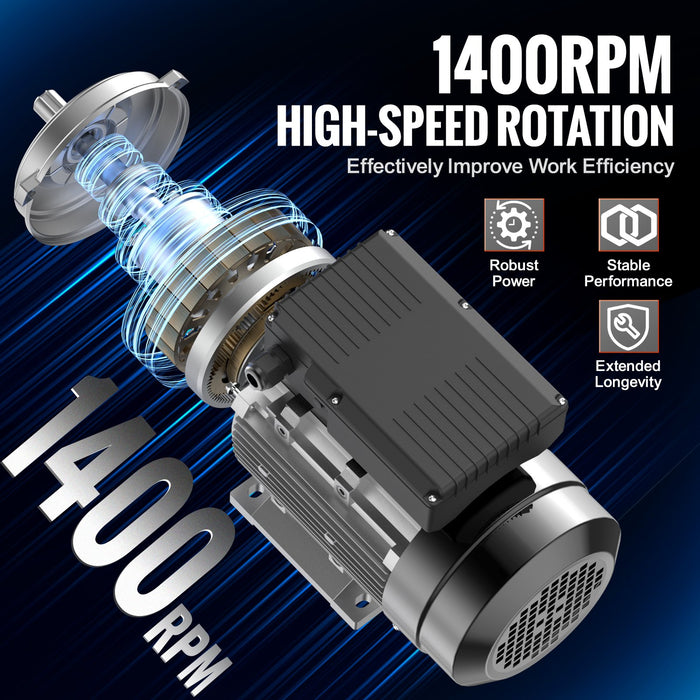 VEVOR 1.5KW Electric Motor 1400 rpm, AC 220~240V 9.85A, 90L, B3 Frame, Air Compressor Motor Single Phase, 24mm Keyed Shaft, CW/CCW Rotation for Agricultural Machinery and General Equipment