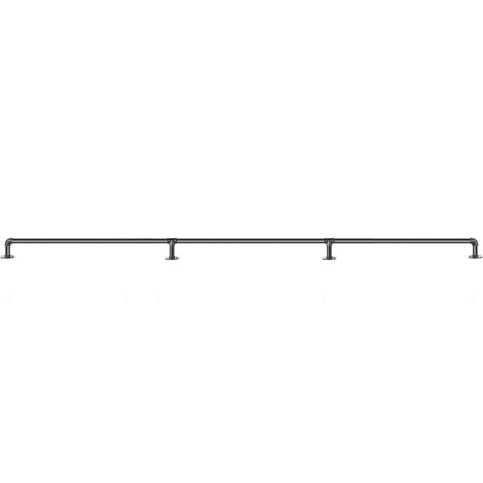 VEVOR Pipe Stair Handrail, 3m Staircase Handrail, 200KG Load Capacity Carbon Steel Pipe Handrail, Industrial Pipe Handrail with Wall Mount Support, Round Corner Wall Handrailing for Indoor, Outdoor