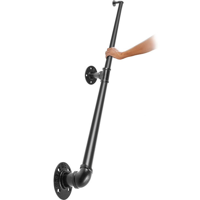 VEVOR Pipe Stair Handrail Staircase Handrail 4 FT Carbon Steel for Wall Mount
