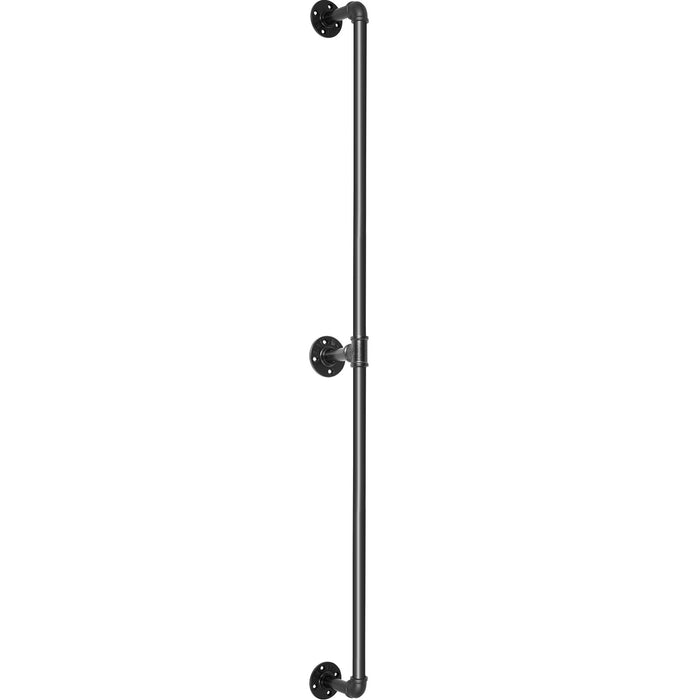 VEVOR Pipe Stair Handrail, 1.8m Staircase Handrail, 200KG Load Capacity Carbon Steel Pipe Handrail, Industrial Pipe Handrail with Wall Mount Support, Round Corner Wall Handrailings for Indoor, Outdoor