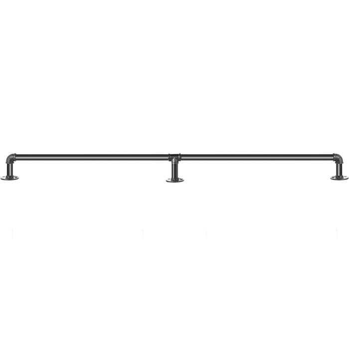 VEVOR Pipe Stair Handrail, 1.8m Staircase Handrail, 200KG Load Capacity Carbon Steel Pipe Handrail, Industrial Pipe Handrail with Wall Mount Support, Round Corner Wall Handrailings for Indoor, Outdoor