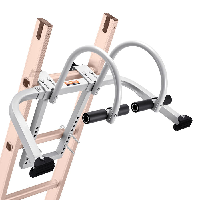 VEVOR Ladder Stabilizer, 2 in 1 Extension Wall Ladder Standoff Hook, Roof Ridge Ladder Accessories Both Horizontally and Vertically, Heavy-duty Steel Rubber Grip T-Bar, Quick Access to Steep Roofs