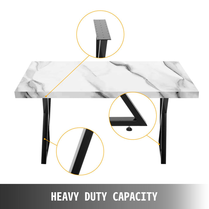 VEVOR Metal Table Legs Set of 2 Dining Table Legs Black Desk Legs, 28 Height 20 Width Heavy Duty Bench Legs Zig Zag Style Coffee Table Legs Base Modern DIY Steel Table Legs