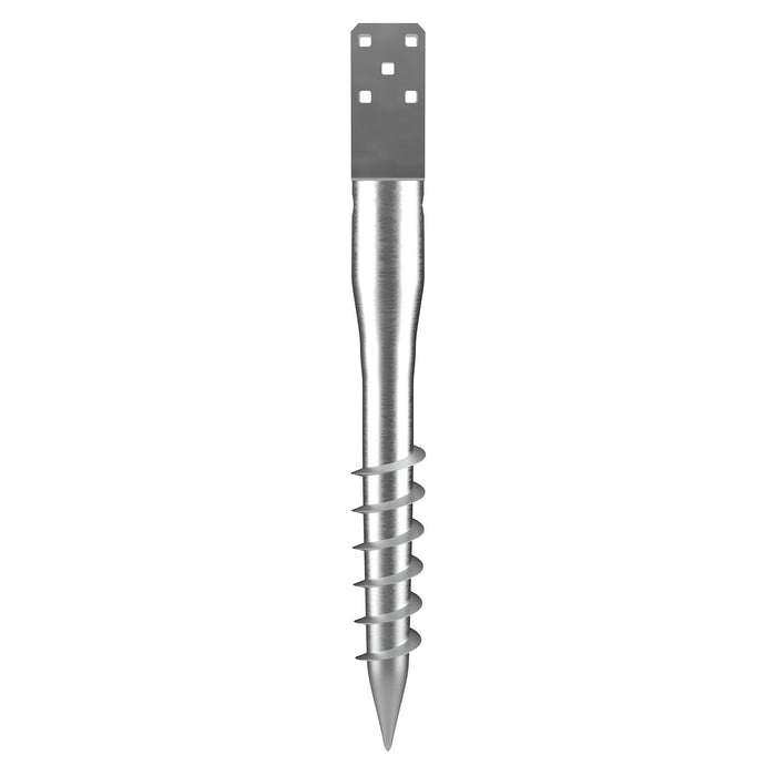 VEVOR No Dig Ground Anchor, 1 Pack 10 x 7 x 70 cm DIY Screw in Post Stake, Includes 6 Lag Bolts & a Rebar, U-Shape Heavy Duty Steel Post Holder, Great for Mailbox Posts and Fence Posts