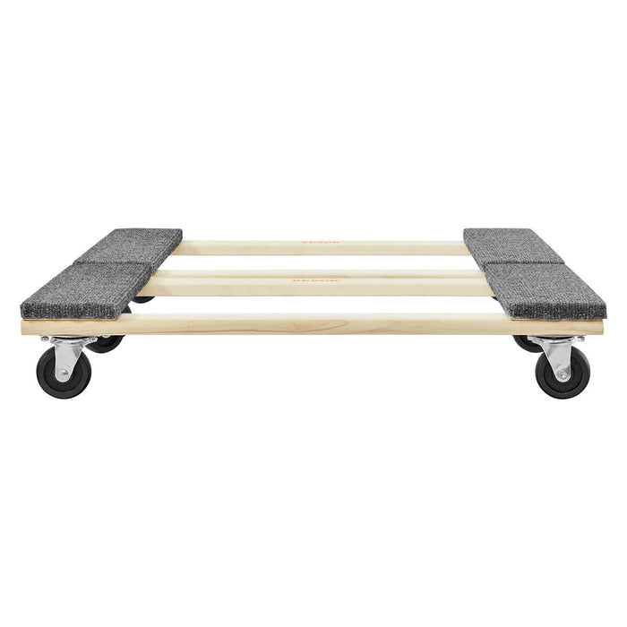 Furniture Dolly, 454kg Each Load Capacity, 2 Packs, 457.2x762mm, 8x76mm PP Swivel Casters, Heavy Duty Hardwood Furniture Moving Dolly, Mover's Dolly, Moving Cart with Wheels for Heavy Furniture