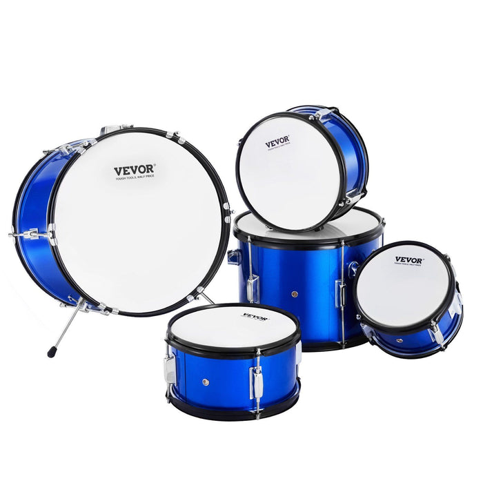 Kids Drum Set, 5-Piece, 406.4 mm Beginner Full Drum Set with Bass Toms Snare Floor Drum Adjustable Throne Cymbal Hi-Hat Pedal and Two Pairs of Drumsticks, Starter Drum Kit for Child Kids, Blue