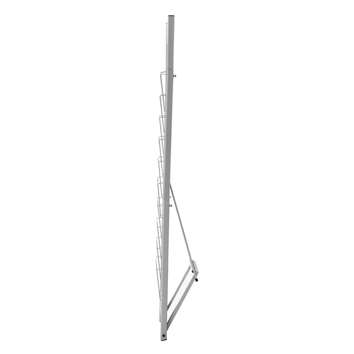 VEVOR Brochure Display Rack, 10 Pockets Magazine Literature Display Stand, Portable Floor Standing Magazine Rack, Metal Newspaper Catalog Holders for Shop, Exhibitions, Office, Trade Show, Silver