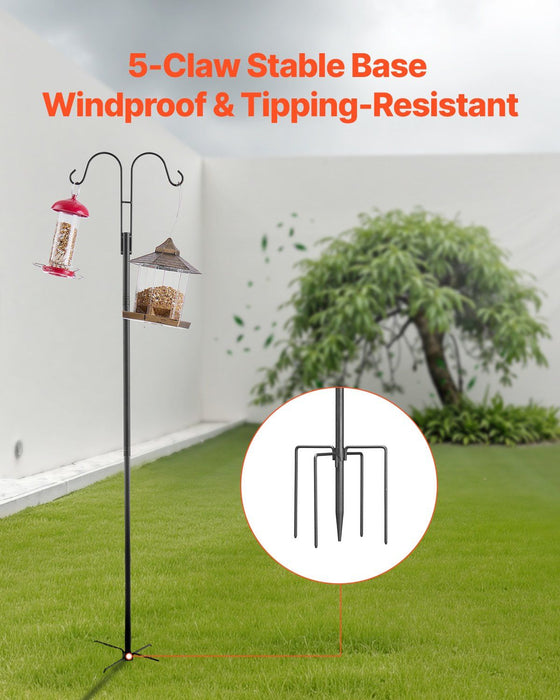 Double Shepherds Hooks for Outdoor, 8 Pack 2730 mm Heavy Duty Bird Feeder Pole, 19 mm Thick Garden Hooks for Hanging Hummingbird Feeder, Plant Baskets, Solar Light Lanterns,Wind Chimes