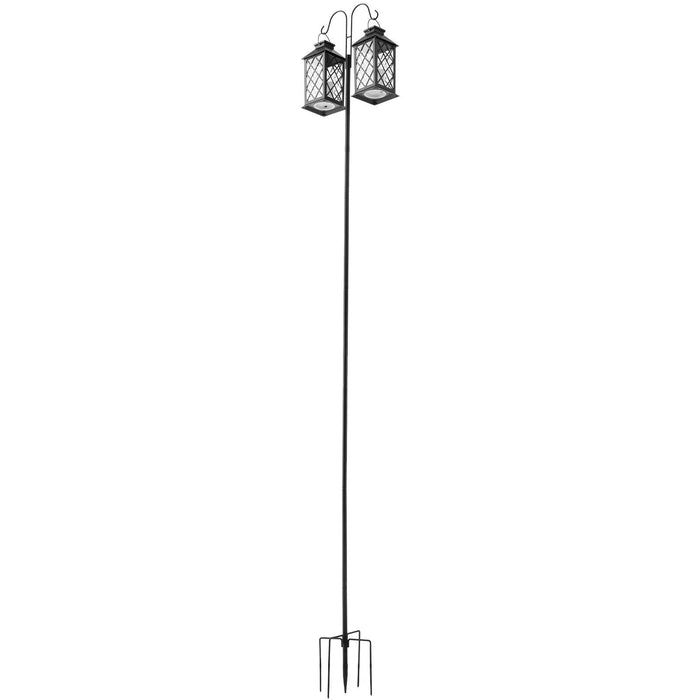 Double Shepherds Hooks for Outdoor, 8 Pack 2730 mm Heavy Duty Bird Feeder Pole, 19 mm Thick Garden Hooks for Hanging Hummingbird Feeder, Plant Baskets, Solar Light Lanterns,Wind Chimes