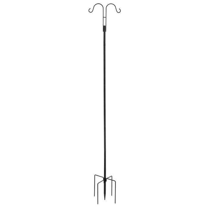 Double Shepherds Hooks for Outdoor, 8 Pack 1950 mm Heavy Duty Bird Feeder Pole, 19 mm Thick Garden Hooks for Hanging Hummingbird Feeder, Plant Baskets, Solar Light Lanterns,Wind Chimes