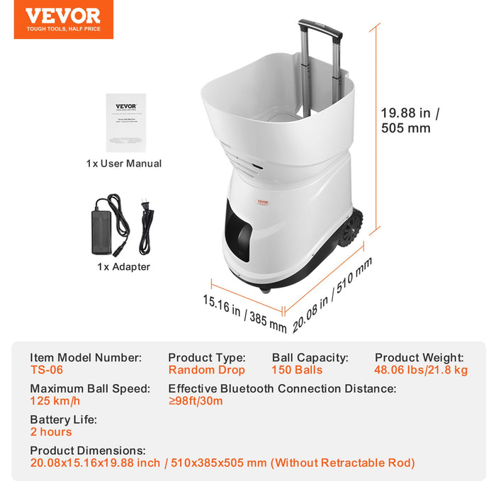 VEVOR Tennis Ball Machine Automatic Portable Ball Launcher Training Practice