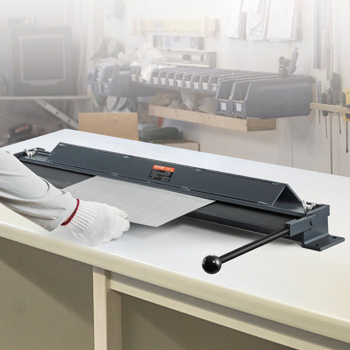 VEVOR Box and Pan Brake, 1220 mm ± 15 mm, 0-130 Degrees Sheet Metal Bending Brake, Portable Mini Metal Bender with 20 Gauge Low Carbon Steel 14 Gauge Aluminum Capacity Power Handle, for Metal Bending