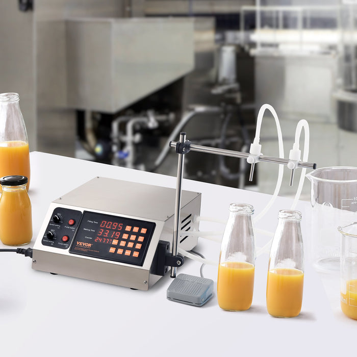 VEVOR Liquid Filling Machine, 10-4000ml Filling Capacity, Automatic Bottle Filler Machine Bottling Machine Digital Control for Milk, Water, Wine, Beverage, Soy Sauce, Vinegar, Alcohol (Double Nozzle)
