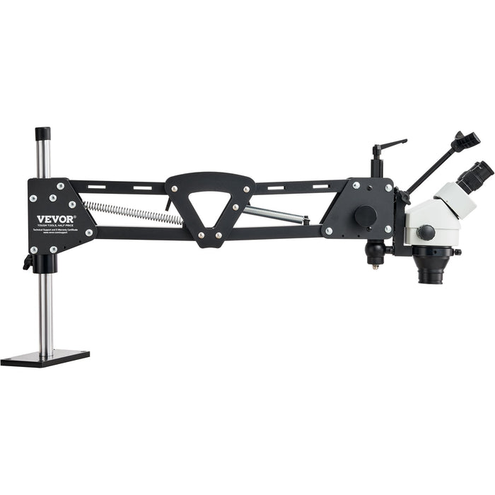 VEVOR Multi-Directional Microscope with Spring Bracket, 7X-45X Magnification Jewelry Microscope, Micro Jewelry Inlaid Stand with Integrated USB Ring LED Light and 360° Ball Vise, for Jewelry Inlay