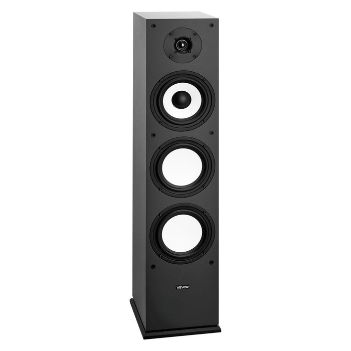 Floorstanding Speaker, 2-Way, Floor-Standing Tower Speaker with 25.4 mm Tweeter, 165.1 mm Woofer, 200W Peak Power, 70Hz–20kHz Frequency Response, Durable MDF Enclosure, for Home Audio, Single