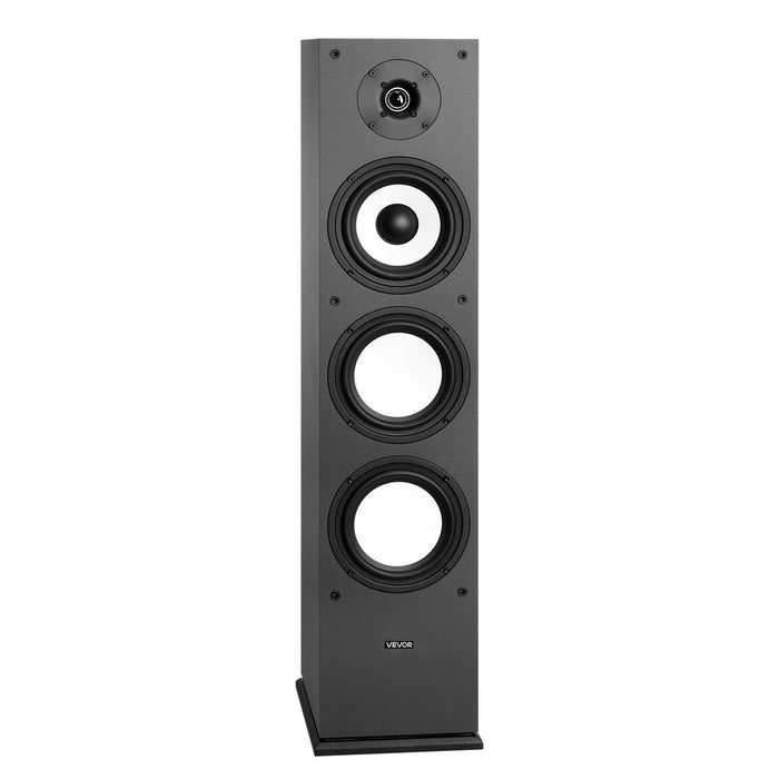 Floorstanding Speaker, 2-Way, Floor-Standing Tower Speaker with 25.4 mm Tweeter, 165.1 mm Woofer, 200W Peak Power, 70Hz–20kHz Frequency Response, Durable MDF Enclosure, for Home Audio, Single