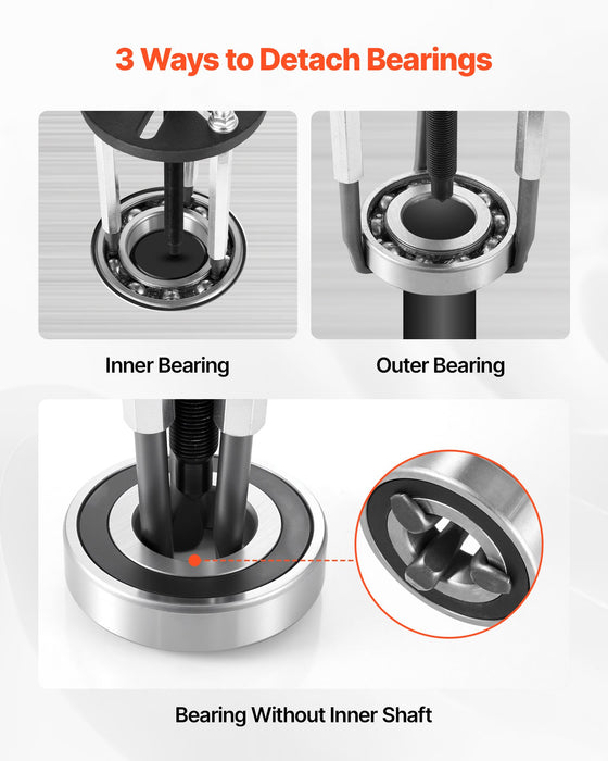 VEVOR 21-in-1 Bearing Puller Set, 21 PCS 3-Jaw Hook Puller for Internal External Bearings and Bearing Without Inner Shaft, Multifunctional Bearing Removal Tool with Heavy Duty Portable Storage Case