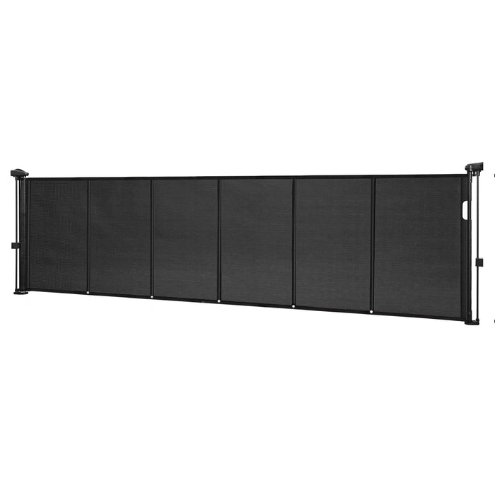 VEVOR Retractable Baby Gate, 870 mm Tall, Extends up to 2800 mm Wide, Retractable Gate for Kids or Pets, Mesh Material, Easy to Install for Indoor Stairs, Doorways, Hallways, Playrooms, Black