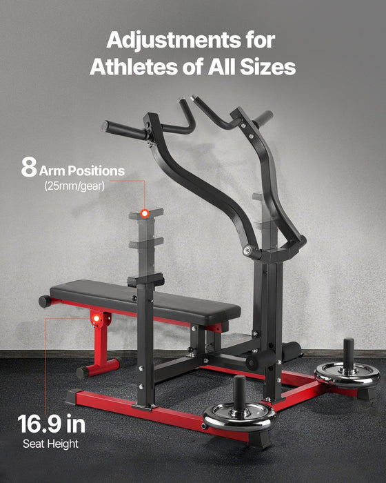 Chest Press Machine, 450 LBS Bench Press Set, Adjustable Flat Incline Bench with Independent Converging Arms, Upper Chest Equipment, Fitness Home Gym Equipment for Chest, AB Workouts, Shoulder