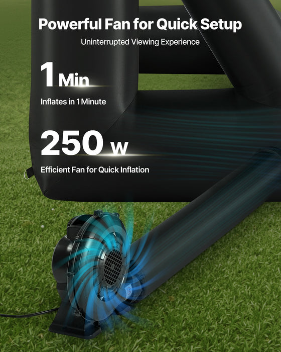 VEVOR 16 ft Inflatable Movie Screen 16:9 600D Movie Projector with Portable Bag