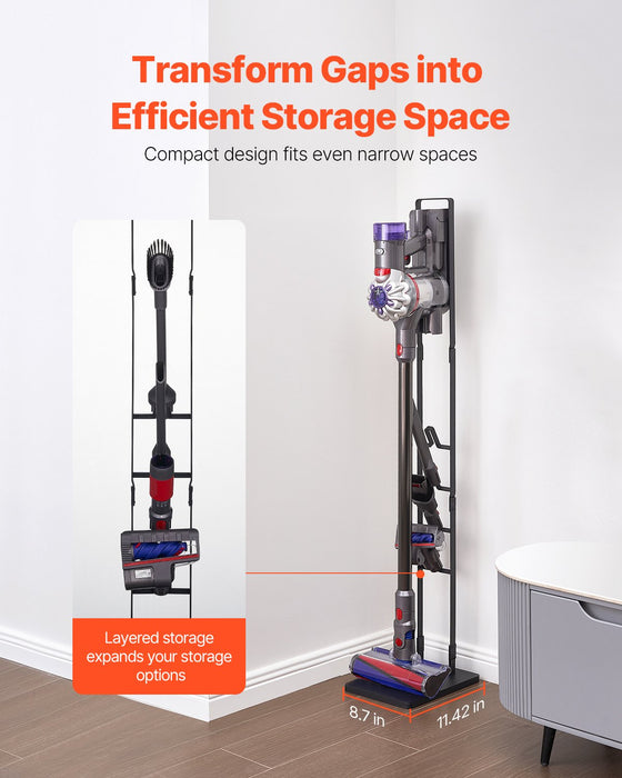 VEVOR Vacuum Stand, Compatible With Dyson V6 V7 V8 V10 V11 V15, Stable Vacuum Stand Holder with 4 Hooks for Dyson DC30 DC31 DC34 DC35 DC58 DC59 DC62 D74 Cordless Upright Vacuum Cleaners & Accessories