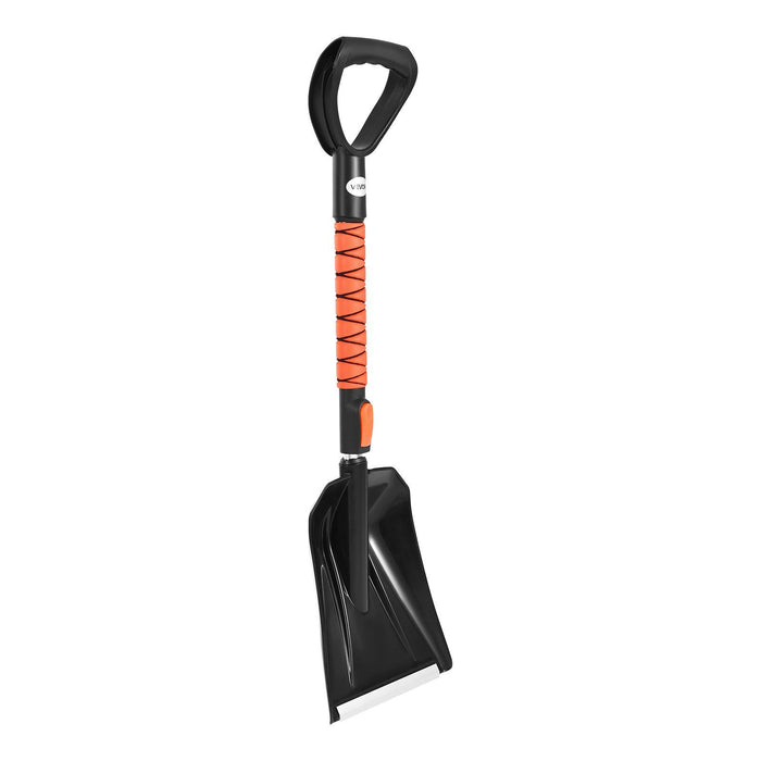 Snow Shovel and Snow Brush, 107cm Extendable Snows Broom & Ice Scraper with 180° Pivoting Brush Head, Non-Slip Grip, Portable Winter Snows Removal Tools for Cars Trucks, SUVs Vehicle
