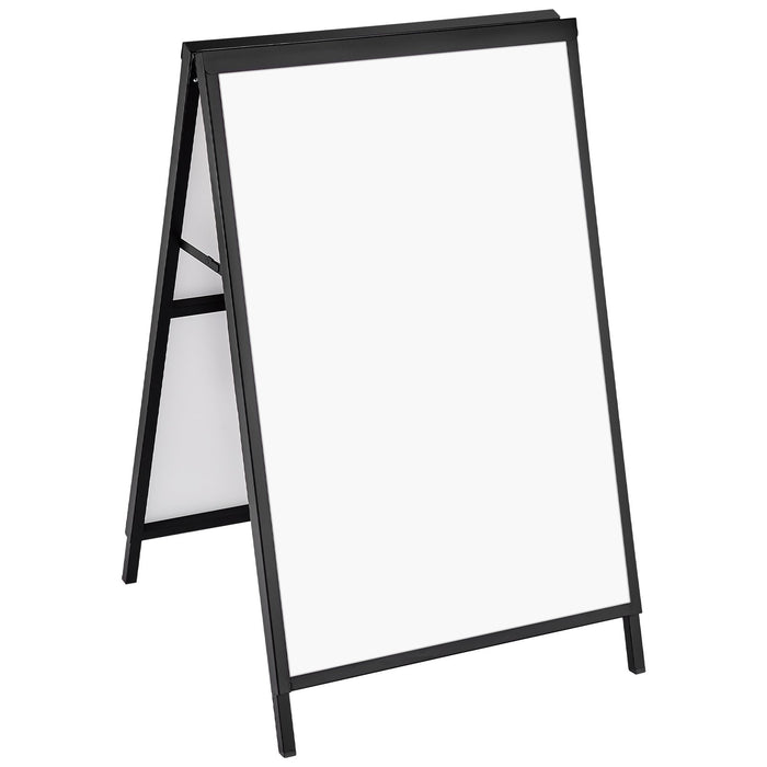 VEVOR A Frame Sidewalk Sign, 61x91cm Heavy Duty Slide-in Signboard Holder, Double-Sided Folding Sandwich Board Signs, Steel Pavement Sign Poster for Outdoor Business Street Advertising (Frame only)