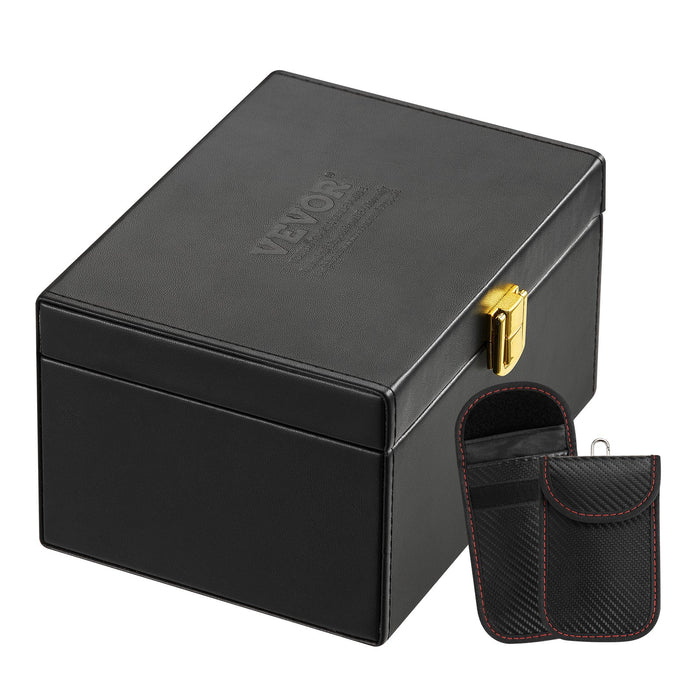 VEVOR Faraday Box Signal Blocking Holder for 5~8 Car Keys with 2 Key Bags Black