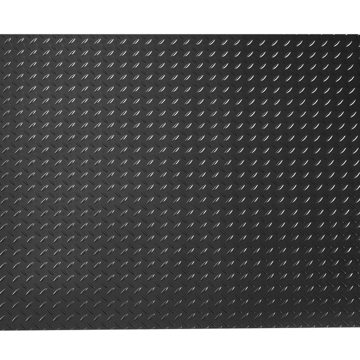 Garage Floor Roll, 1.22 x 6.1 m Garage Flooring Mat, 3 mm Thickened Rubber Diamond Plate Floor Protector Mat, Non-Slip, Wear-resist, Waterproof, Easy to Clean for Warehouse, Gyms, Trailer, Black