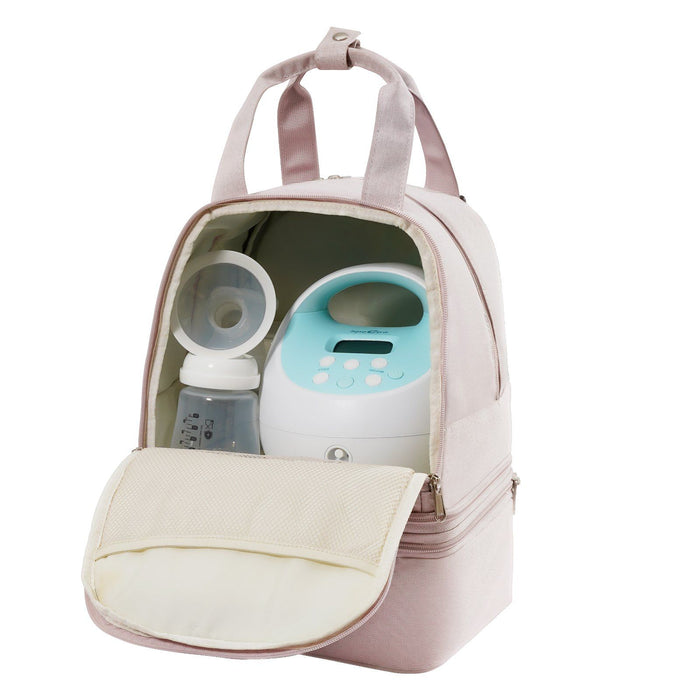 Breast Pump Backpack, Breast Feeding Bag with Ice Pack, Fits for S1/S2, Pumping Accessories & Breastmilk Storage, Portable Pump Carrying Case for Work, Travel and Family Use, Light Pink