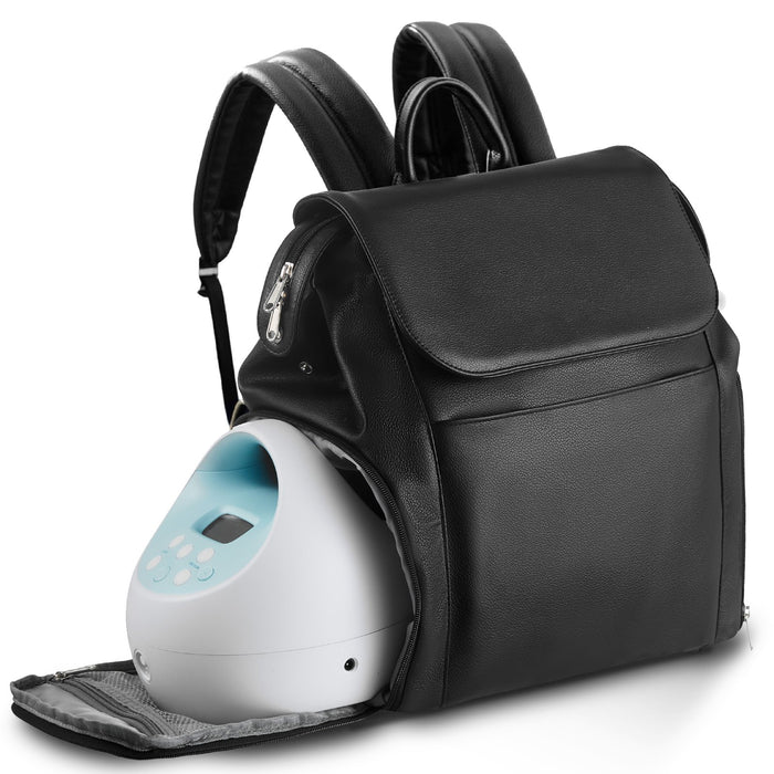 VEVOR Breast Pump Backpack, Breast Feeding Bag with Ice Pack, Fits for S1/S2, Pumping Accessories & Breastmilk Storage, Portable Pump Carrying Case for Work, Travel and Family Use, Black