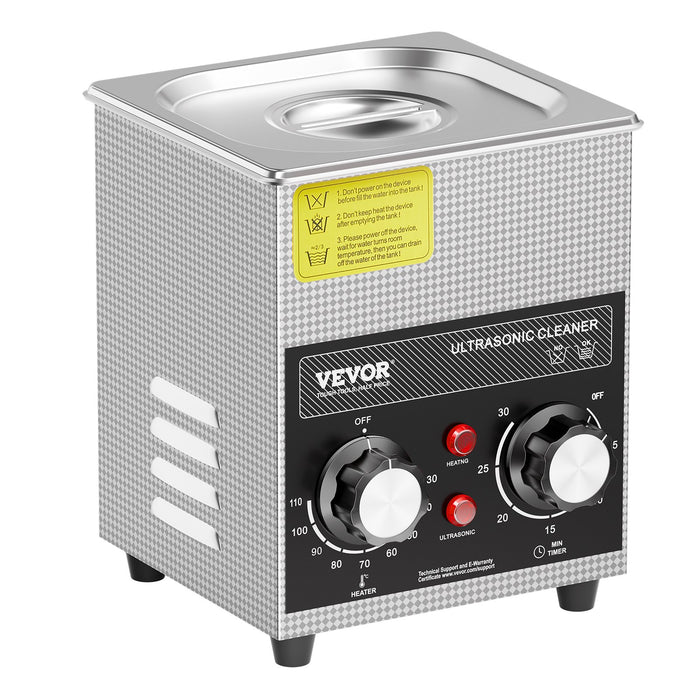 VEVOR 2L Ultrasonic Cleaner with Heater Timer & Basket, Professional Digital Sonic Cavitation Machine, 60W Cleaning Machine for Watch Instruments, Glasses, Coin, Metal Parts, Tool