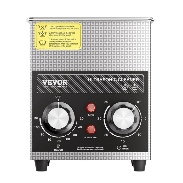 VEVOR 2L Ultrasonic Cleaner with Heater Timer & Basket, Professional Digital Sonic Cavitation Machine, 60W Cleaning Machine for Watch Instruments, Glasses, Coin, Metal Parts, Tool