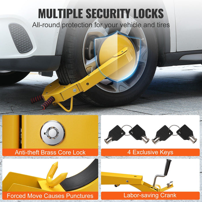 Wheel Lock Clamp, 2-Pack Trailer Wheel Lock, Heavy-Duty Anti Theft Tire Lock, Adjustable Tire Boot Lock Tire Claw, Trailer Wheel Locks for RV Trailers, Cars, Trucks, SUVs