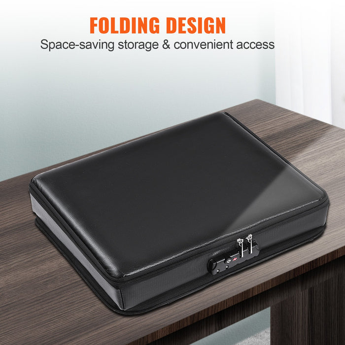 VEVOR Fireproof Document Box, Fireproof Document Bag with Lock 2000_, Fireproof and Waterproof File Box 450x140x315 mm with Zipper & Handle, for Money, Documents, Jewelry and Passport