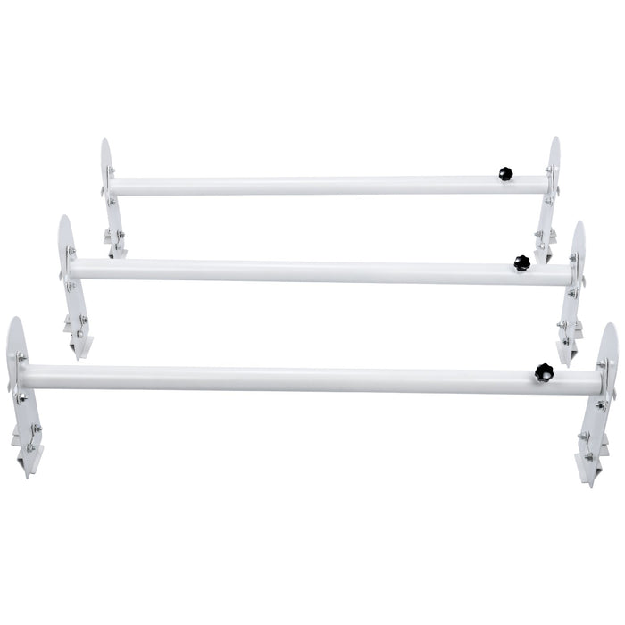 VEVOR Van Roof Ladder Rack, 3 Bars Alloy Steel Roof Racks, 750 LBS Capacity Rain-Gutter Roof Rack, Adjustable Length 40.2" to 74.8", Van Ladder Rack Compatible with Chevrolet Express, GMC Savana, etc