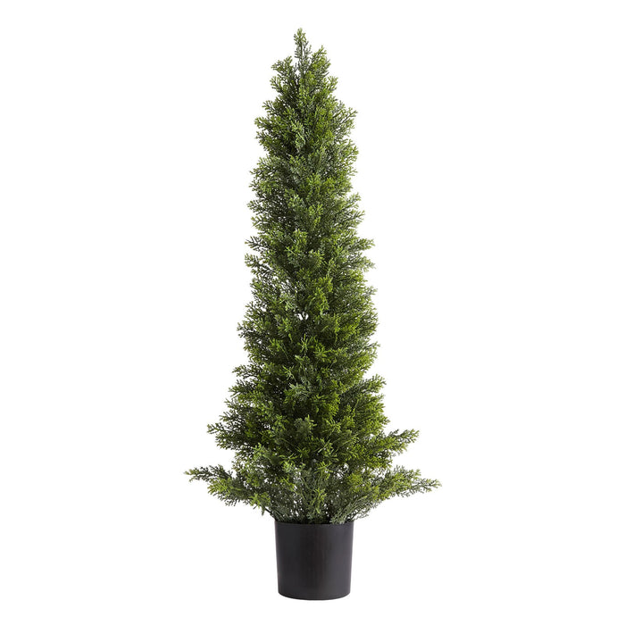 VEVOR Artificial Topiary Cedar Trees, 2 Set 914mm Faux Pine Shrubs Plants, Fake Silk Tree Look Real, Easy Assembly for Decor Front Porch Outdoor Patio Garden Balcony Backyard Indoor Office