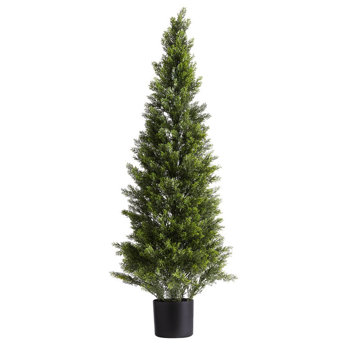 VEVOR Artificial Topiary Cedar Trees, 2 Set 1219mm Faux Pine Shrubs Plants, Fake Silk Tree Look Real, Easy Assembly for Decor Front Porch Outdoor Patio Garden Balcony Backyard Indoor Office