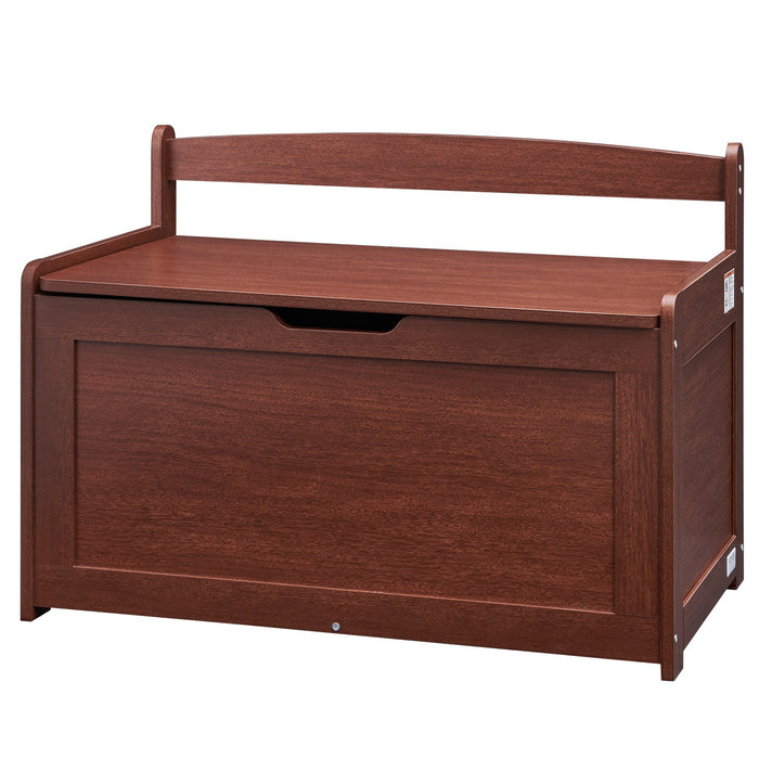 VEVOR Kids Toy Storage Bench Wooden Toy Box Chest 32.68 x 17.91 x 24.02" Cherry