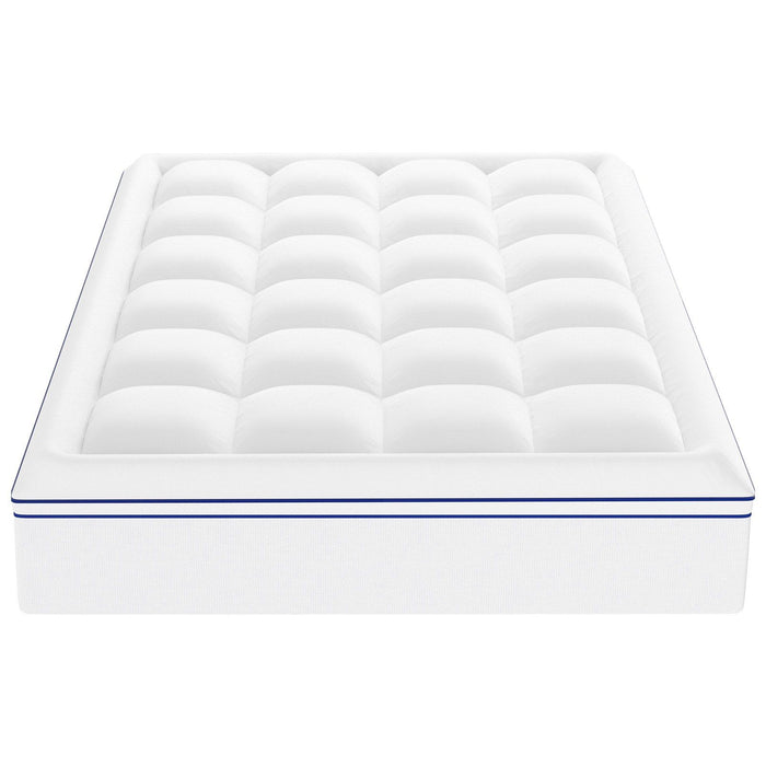 Mattress Topper, Queen Size, 25.4 mm Thickness, Fiber Fill Pad with Detachable & Washable, Comfortable, Supportive, Cooling, Breathable, with Detachable Bedside Pocket for Holding Small Items