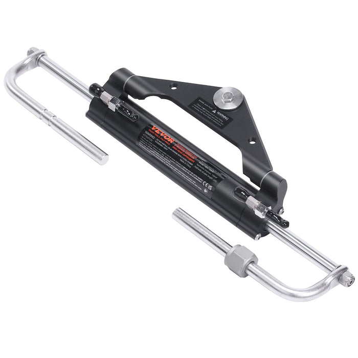 VEVOR Hydraulic Outboard Steering Kit, 150HP, Marine Boat Hydraulic Steering System, with Helm Pump Two-Way Lock Cylinder and 24 Feet Hydraulic Steering Hose, for Single Station Single-Engine Boats