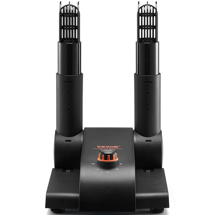 VEVOR Foldable 2-Tube Shoe Dryer Boot Dryer with Heat Blower Black & Orange