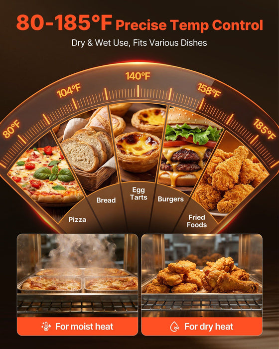 Electric Hot Box Food Warmer, 5-Tier Commercial Warming Cabinet with Water Tray, Single-Door and Adjustable Shelves, Stainless Steel Food Warmer Cabinet, for Restaurant, Kitchen, Pizza, Chicken